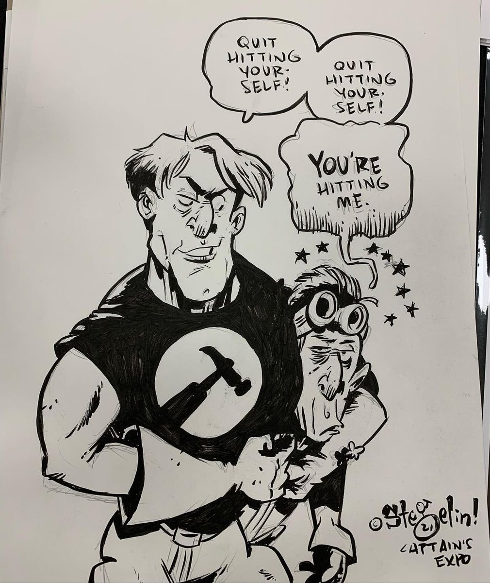 Stegelin's tweet photo. Next weekend, find me in Artist Alley at @heroesonline #Convention, table AA-2258. I'll be selling #comics, books, and prints, and drawing #sketches live and in-person. See you then! #CaptainHammer #DoctorHorrible #XMen #cyclops #TMNT #turtles https://t.co/tVEenxoiUv