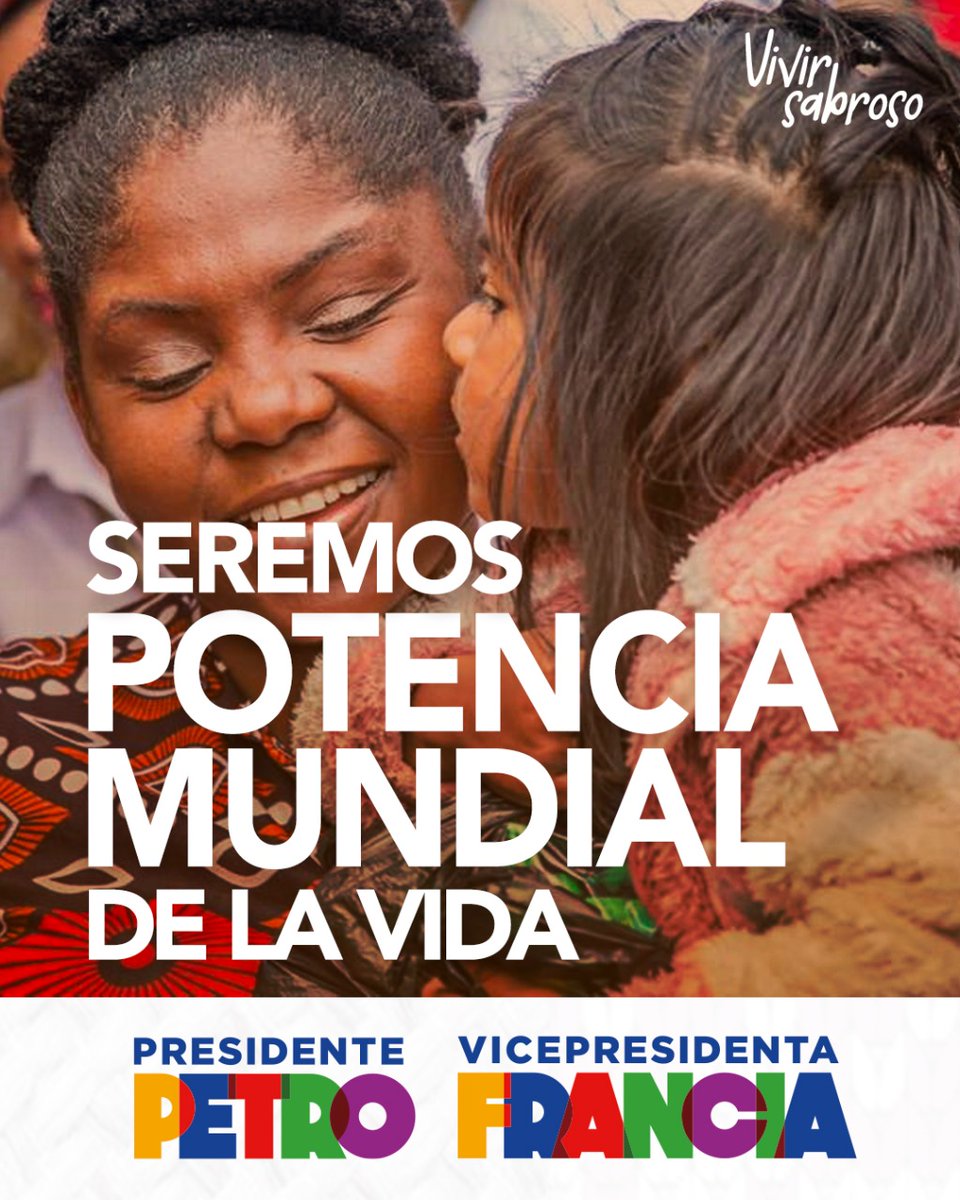 FranciaMarquezM's tweet photo. ❤️🇨🇴#LaNuevaHistoria vamos mi gente querida, con tu voto seremos potencia mundial de la vida, vamos a #VivirSabroso✊ https://t.co/tSooy5GLo4