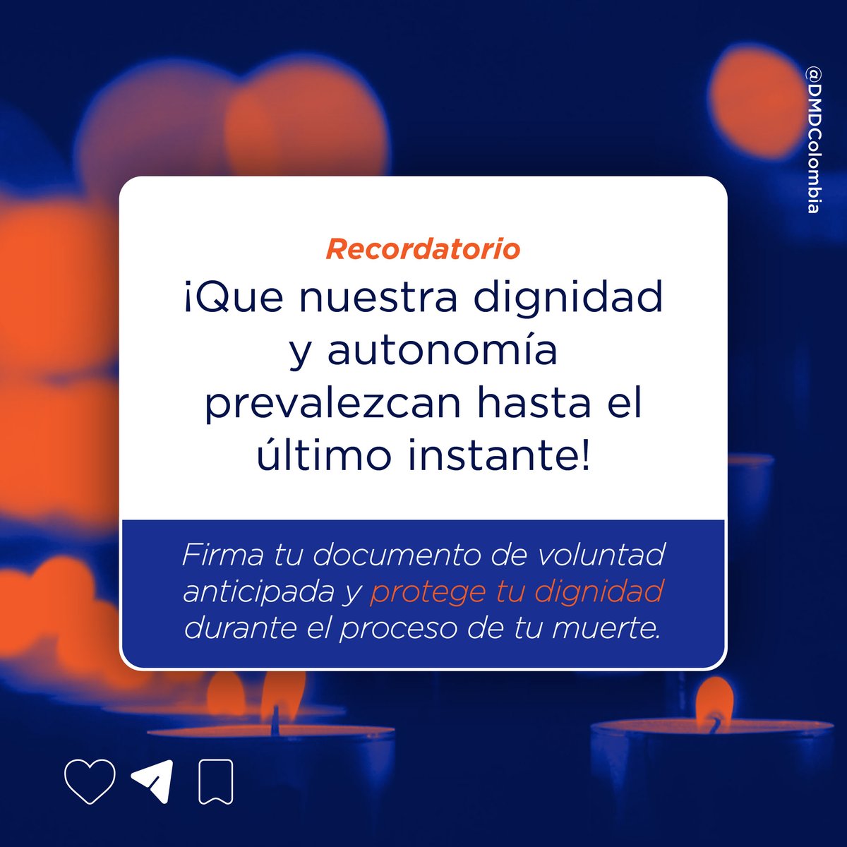 ¡Tres recordatorios para hoy y para el resto de nuestras vidas!

Solicita tu documento de voluntad anticipada y/o una asesoría personalizada frente al derecho a morir dignamente aquí 👉 wa.link/y7udgw o llamándonos al 300 4265608.