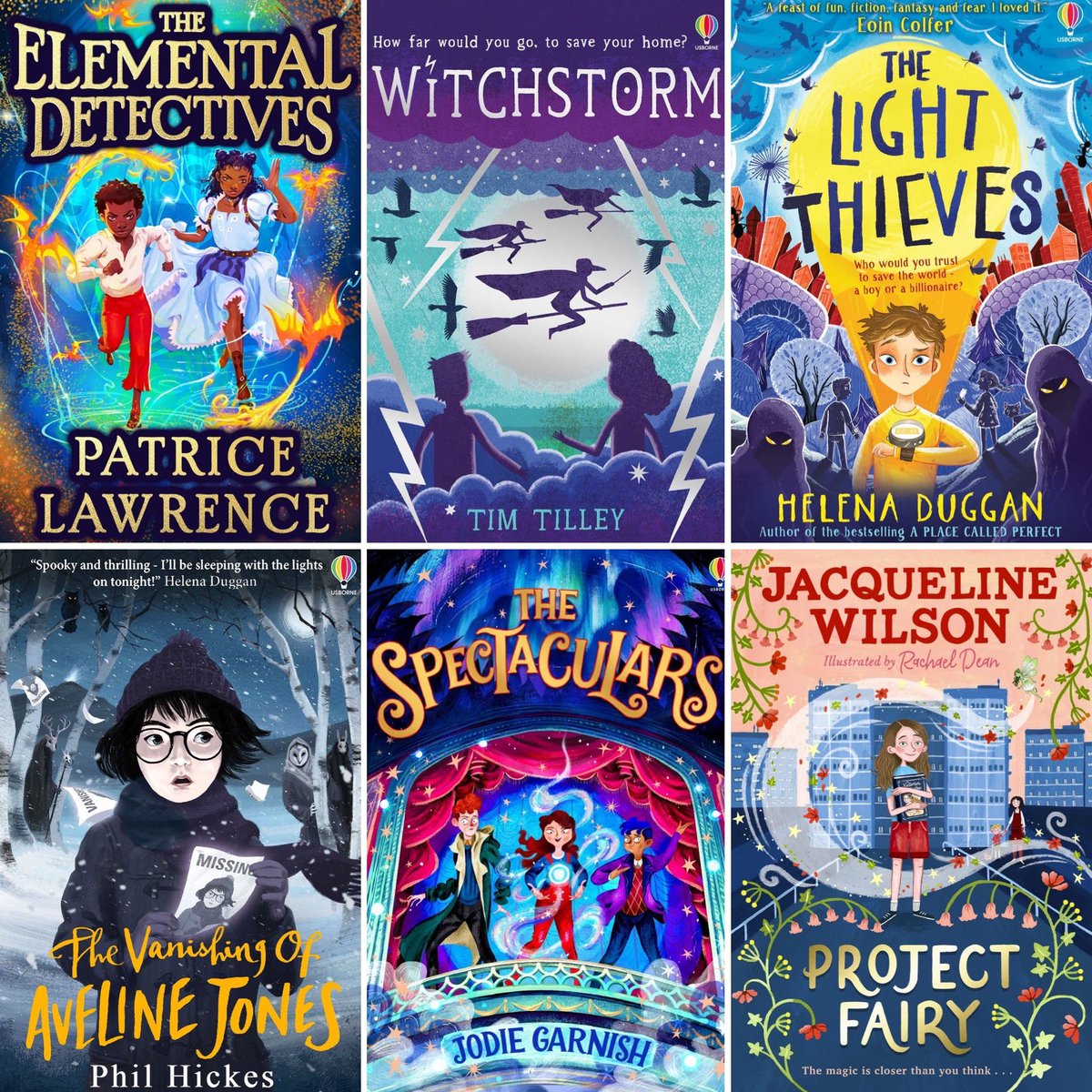 ✨ THE ELEMENTAL DETECTIVES @LawrencePatrice 🌿 WITCHSTORM @timbertilley ✨ THE LIGHT THIEVES @Heldideas 🌿 THE VANISHING OF AVELINE JONES @Hickesy @RobinsonKH ✨ THE SPECTACULARS @JodieGarnish 🌿 PROJECT FAIRY #JacquelineWilson