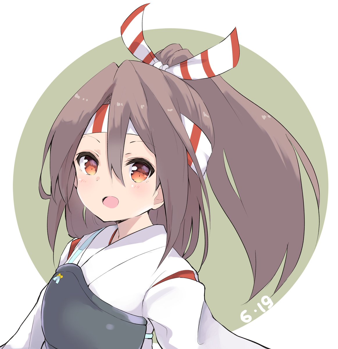 zuihou (kancolle) 1girl muneate solo headband hachimaki long hair japanese clothes  illustration images