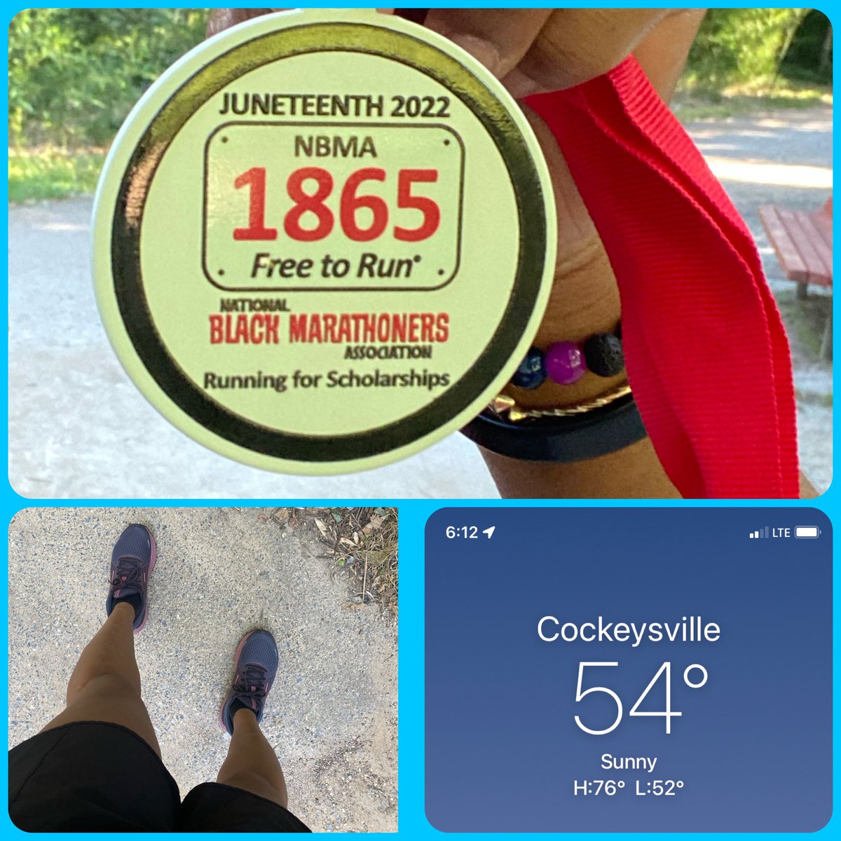 MsJoyRuns's tweet photo. Be careful what you wish for because it was freezing. 54 degrees, 51 % humidity, didn’t expect my hands to get cold. Kept blowing on them to warm them up. I needed my gloves, 6.5 miles ✅ #juneteenth2022 #NBMA #RunMD #NCRTrail https://t.co/CGI6Sekw0c