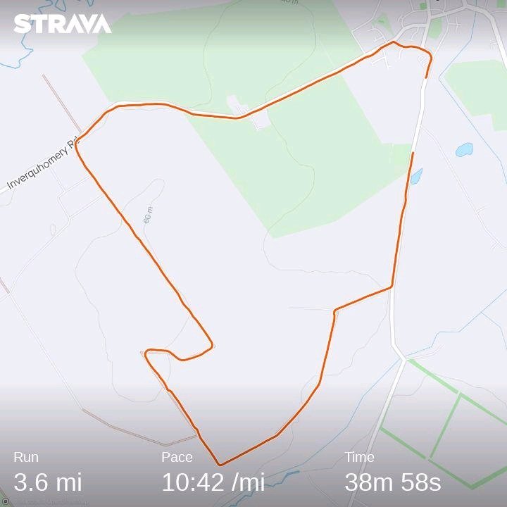 Afternoon Run from longside cemetery to inverqhomery then back to longside. Stopped twice going up brae with windmills as headwind was tough going. Fine run though. strava.app.link/YvQ5bTWrZqb