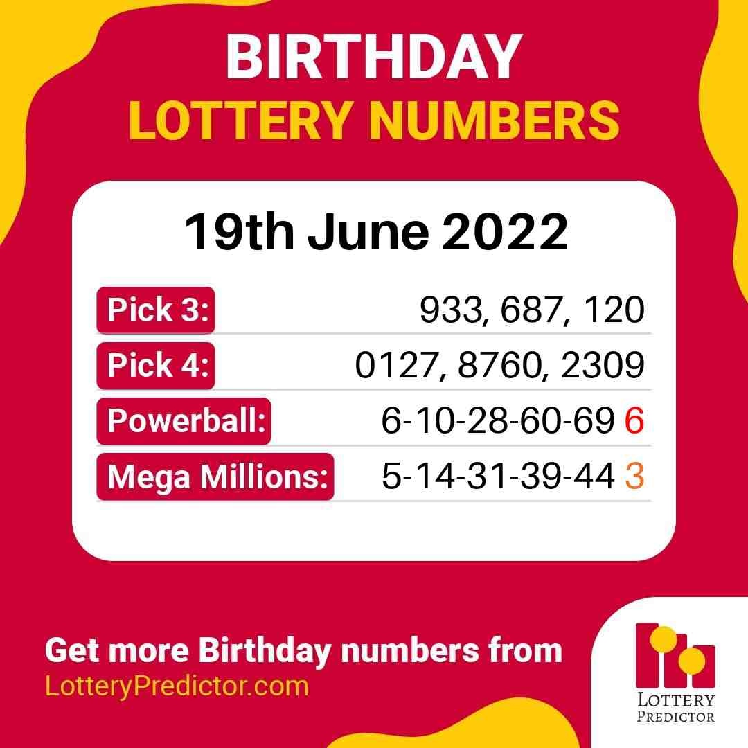 Birthday lottery numbers for Sunday, 19th June 2022
#lottery #powerball #megamillions
https://t.co/gnoijiFe68 https://t.co/UuFsnV7uxn