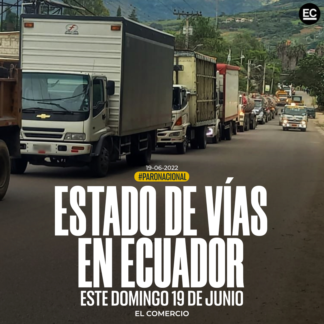 elcomerciocom's tweet photo. ⚠️ ¿Qué vías están cerradas por el #ParoEcuador2022? Reporte del domingo 19 de junio » https://t.co/1g7mGM6lRk https://t.co/LcKFezyuJv