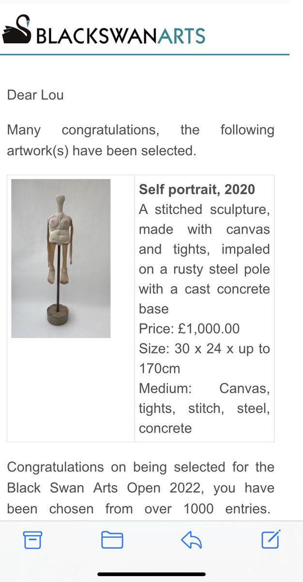 loubakerartist's tweet photo. My #selfportrait is #selected for @blackswanarts Open! #Frome #Somerset 15.7 - 11.9.2022 Many thanks to the #judges @abbibayliss @butchersfridge #brucemunro
#lucyglendinning
#debbiehillyerd #garytopp #bsaopen2022 #sculpture #stitch #sloppycraft #embodiment #freud #uncanny #bnc22 https://t.co/xglX79XY9M