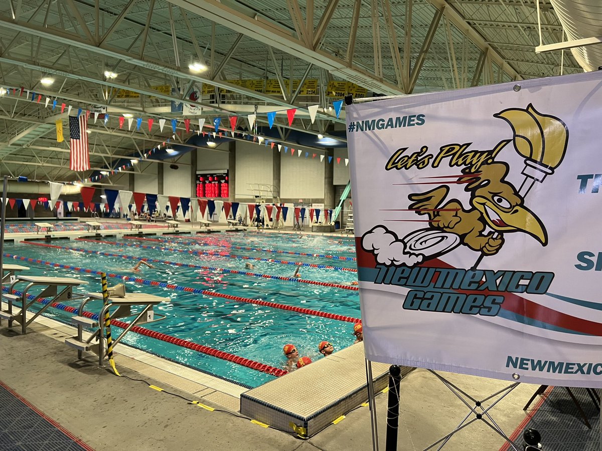 NewMexicoGames1's tweet photo. New Mexico Games swimming is underway! 🏊🏼‍♀️ who will take home the gold today? #nmgames #sga2022 #swimming #newmexico #swim https://t.co/sw1rOU9L1E