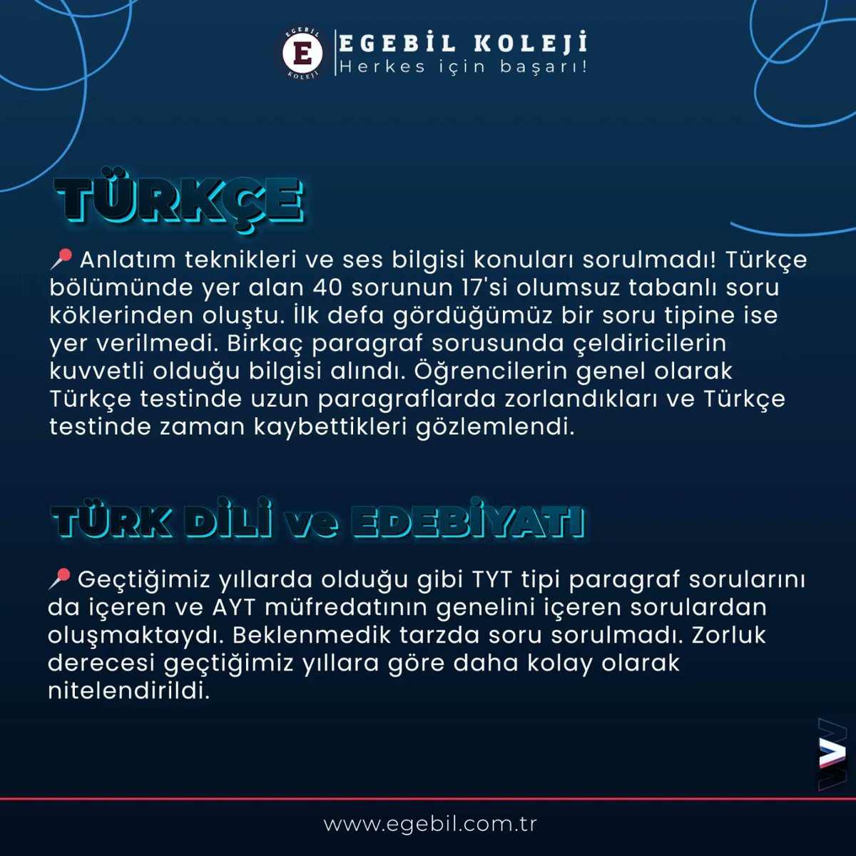 egebilkolejleri's tweet photo. YKS Maratonu artık sona erdi. Emek veren, mücadele eden, geleceği için sınavda ter döken tüm öğrencilerinizi kutlar üniversitelerinde ve hayatlarında başarılar dileriz.

#egebilyılı #egebil #eğitim #kolej #yks2022 #yks #tyt2022 #ayt2022 https://t.co/TTYJe6uGzG