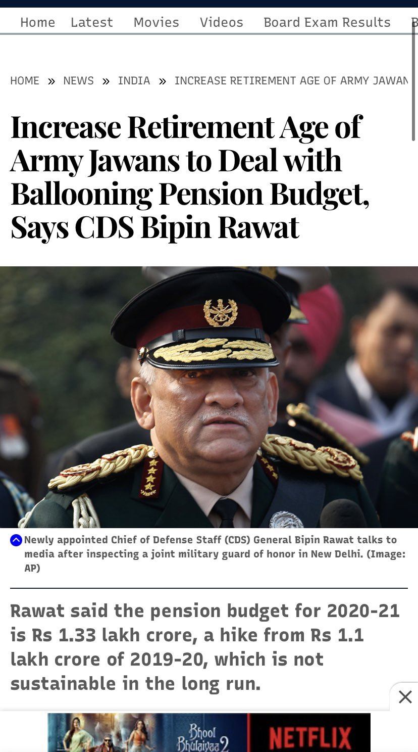 The age of retirement of chief cheap