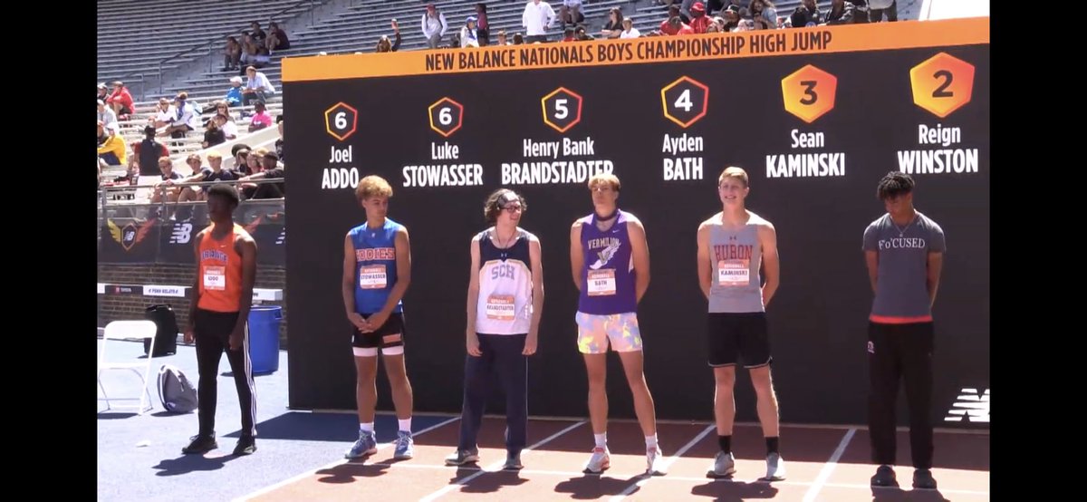 OOHSTandF's tweet photo. Congrats to @JoelAdd0 on earning All-American status by placing 6th in the high jump at New Balance Nationals! #congrats https://t.co/bGYqicfMPX