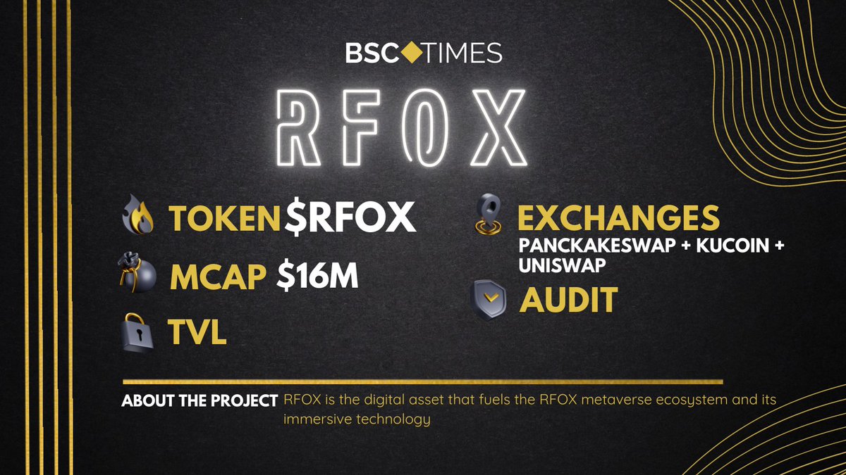 bsctimes's tweet photo. The project that we will be highligthing today is RFOX ($RFOX) 🦊

RFOX's vision is to be the global leader in immersive metaverse experiences focused on retail, media, gaming, &amp; rewards.

If you are bullish on the metaverse and GameFi, you should check them out! @RFOX_Official https://t.co/EnWMBoENkO