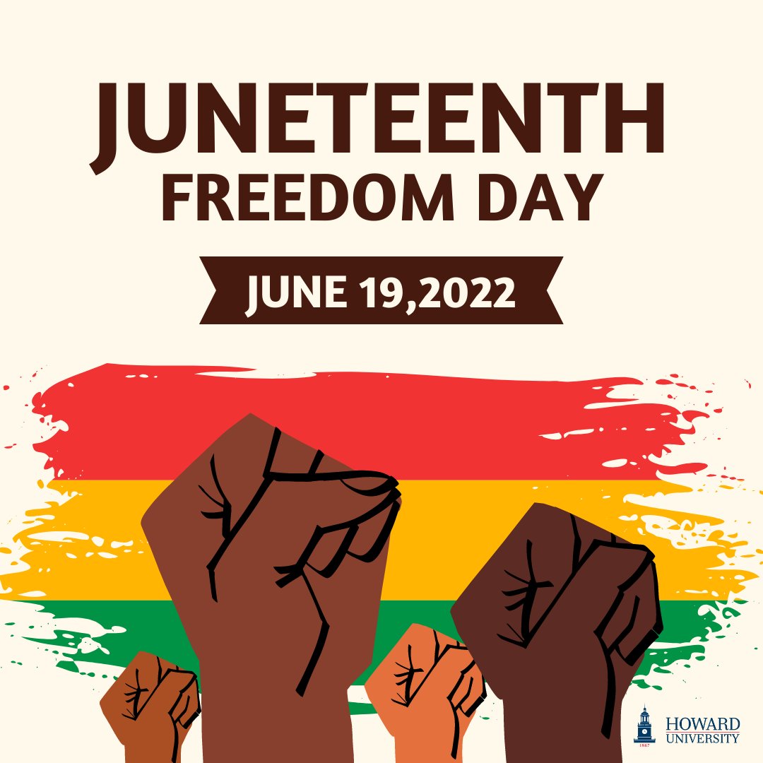 Happy Juneteenth to our Bison family! This day commemorates the symbolic end of slavery and a stride towards hope. 💙❤️💚🖤 In observance of the Juneteenth holiday, the University will be closed on Monday, June 20, and will reopen Tuesday, June 21. Enjoy your time!