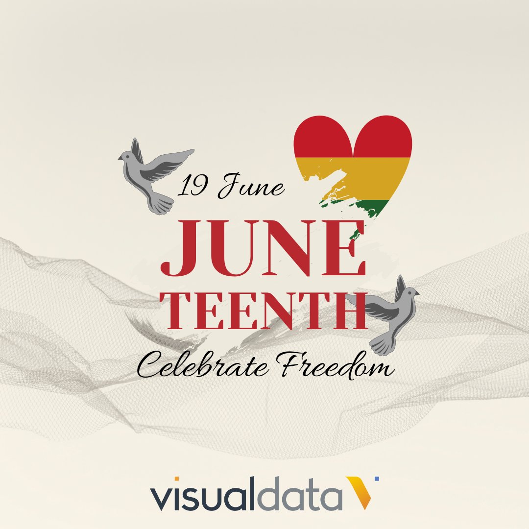 wearevisualdata's tweet image. At Visual Data, we proudly honor #Juneteenth as a day to recognize &amp;amp; celebrate Black Culture &amp;amp; History #wearevisualdata
