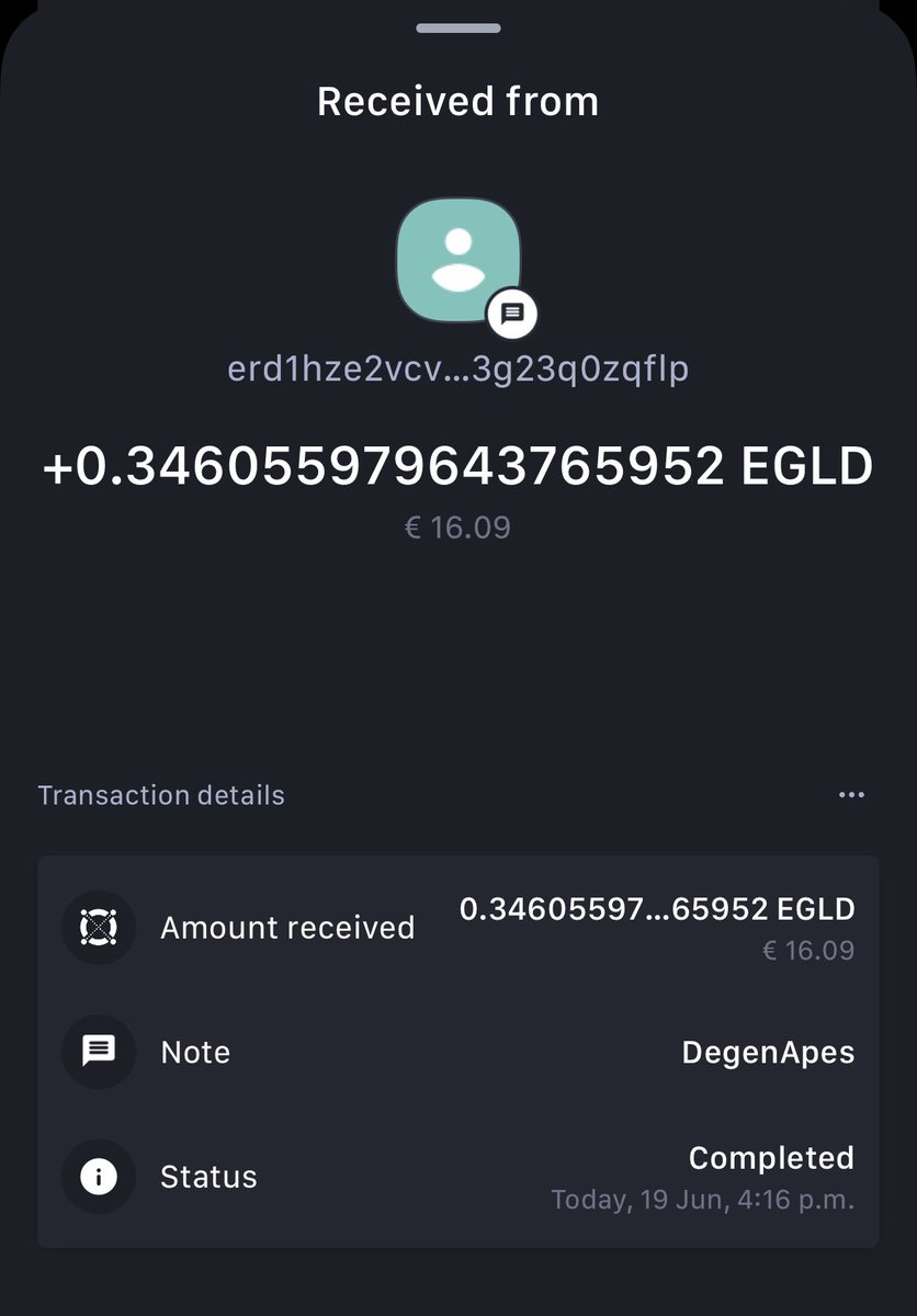 Another rewards received from <a href="/BabiesDegen/">Babies Degen | WE ARE BACK !</a> great passive income every two weeks ⚡️ 

Play at linktr.ee/degenflip

#NFTS #EGLD #ElrondNFTs