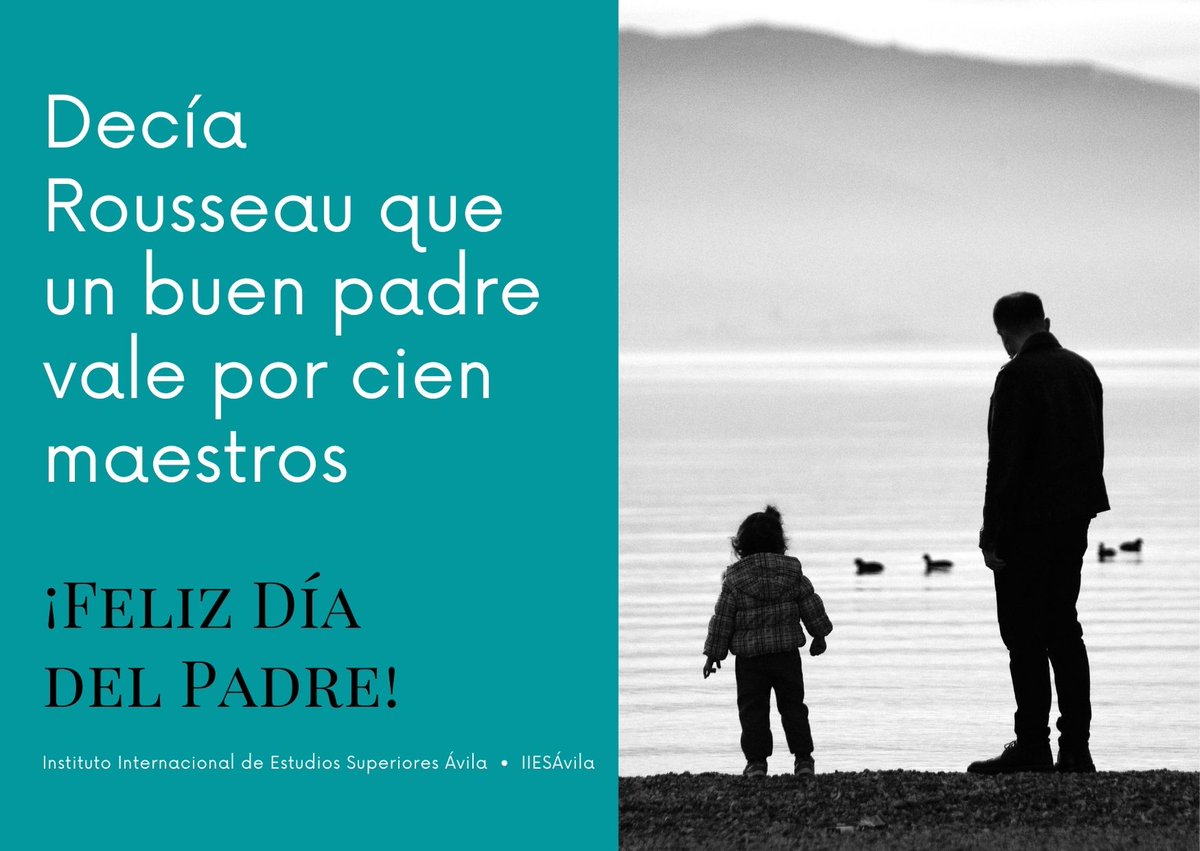 'Un buen padre vale por cien maestros' Jean Jacques Rousseau. ¡Feliz día del padre! 

#frase #inspiración #formación #Díadelpadre #19jun