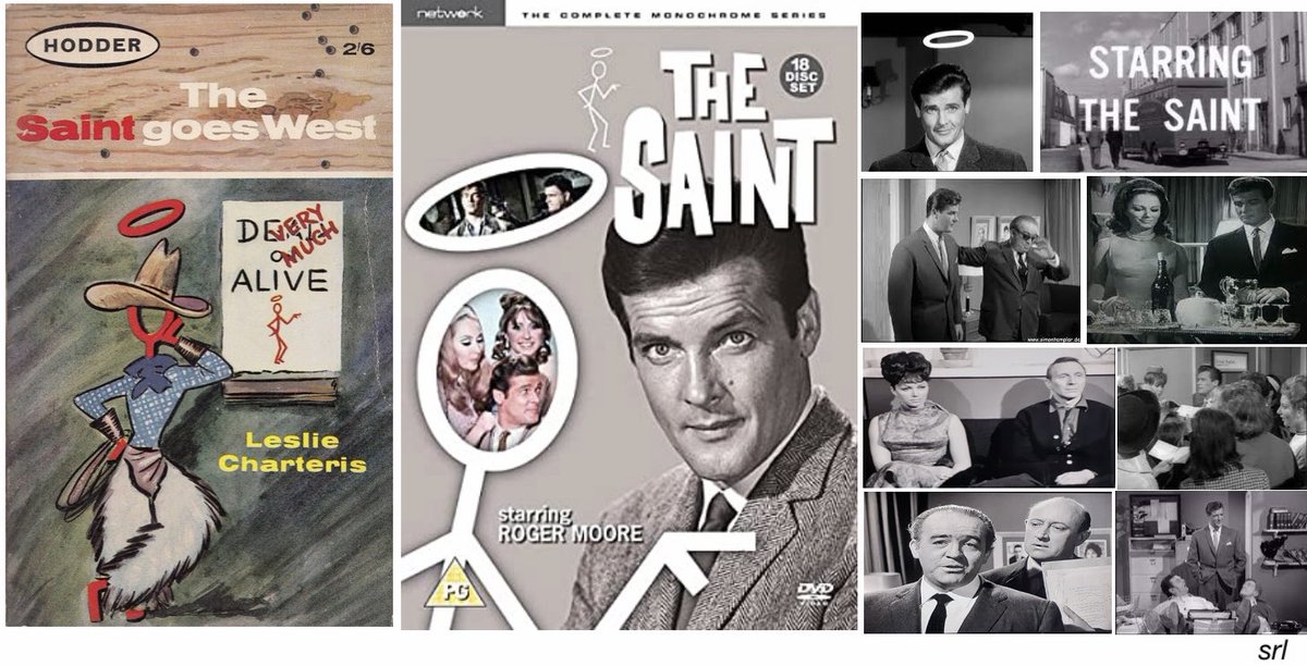 6pm TODAY on @TalkingPicsTV

From 1963, s2 Ep 2 of #TheSaint “Starring the Saint” directed by #JamesHill & written by #HarryWJunkin  

Based on a 1942  #LeslieCharteris short story📖“Hollywood” from 📖“The Saint Goes West”

🌟#RogerMoore #RonaldRadd #WensleyPithey #AlfredBurke