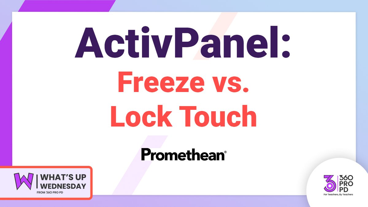 360propd's tweet photo. To freeze or not to freeze? What does that button with the finger on it do?! 

We can help you understand the freeze and lock touch features on the @Promethean ActivPanel Titanium with this quick tip.

https://t.co/TMGEFP5IE7

#TeacherTips #K12 #ActivInspire https://t.co/SWrVmxeY6z