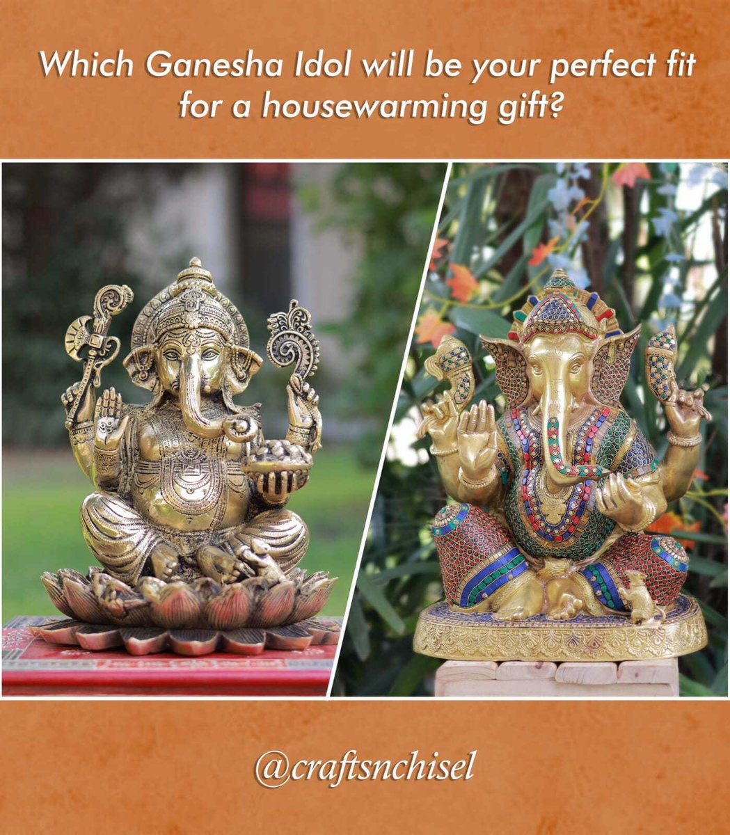 craftsnchisel's tweet photo. Which Ganesha Idol will be your perfect fit for a housewarming gift?

Let us know in the comments section.

https://t.co/e8bYgeAfbq

#decoration #lordganesha #luxury #art #artists #housewarming #giftideas https://t.co/iQ05OQ7HzS