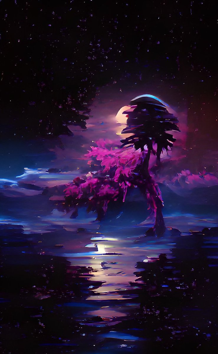 K21_krish's tweet photo. The Moon 🌙  in the background of the purple tree 🟣🌲 #NFTCommunity #NFTs #nftcollector #nftart #NFTartists #nftphotography https://t.co/J3iwExJmkx