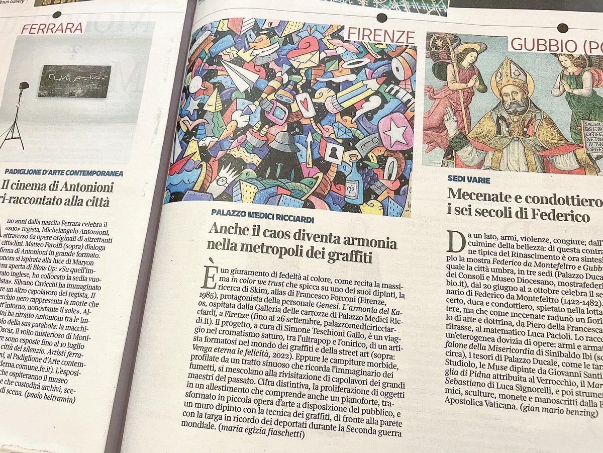 SimoneTeschioni's tweet photo. Essere presenti da oggi in tutte le edicole d’Italia con la mostra di #SKIM “Genesi - L’armonia del Kaos”, in corso a Palazzo Medici Riccardi, come la mostra segnalata da vedere su Firenze è sia un grande riconoscimento professionale, ma soprattutto un sogno che si realizza✨✨✨ https://t.co/WIlV7m2zJg