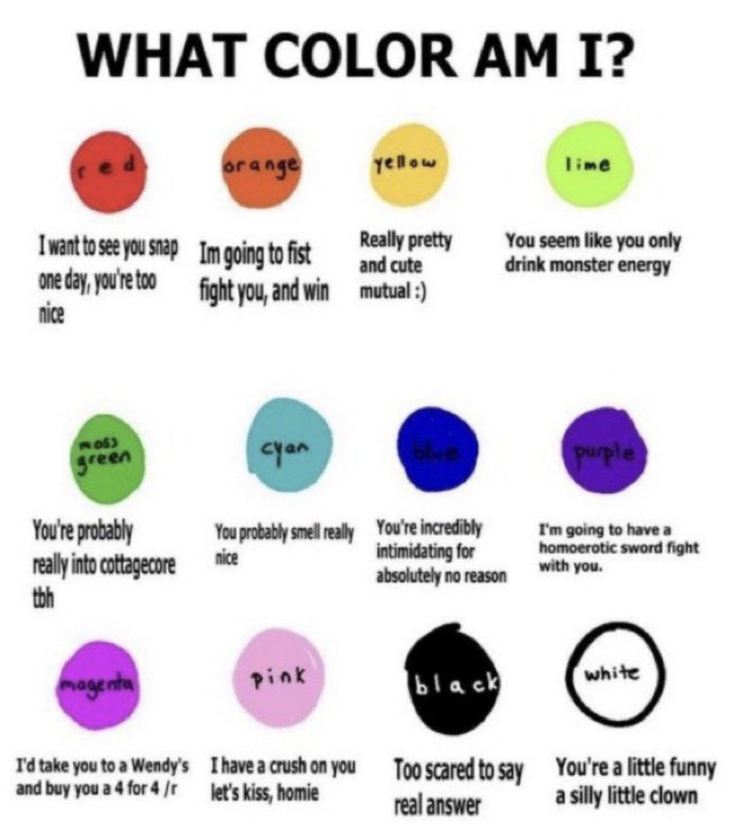 ArtSkadi's tweet photo. I’m in a weird headspace—let’s play a self esteem game! 
#letsplay #FathersDay #Artist #color #whichone #pickacolor #meme #art https://t.co/5XRmYCesm0