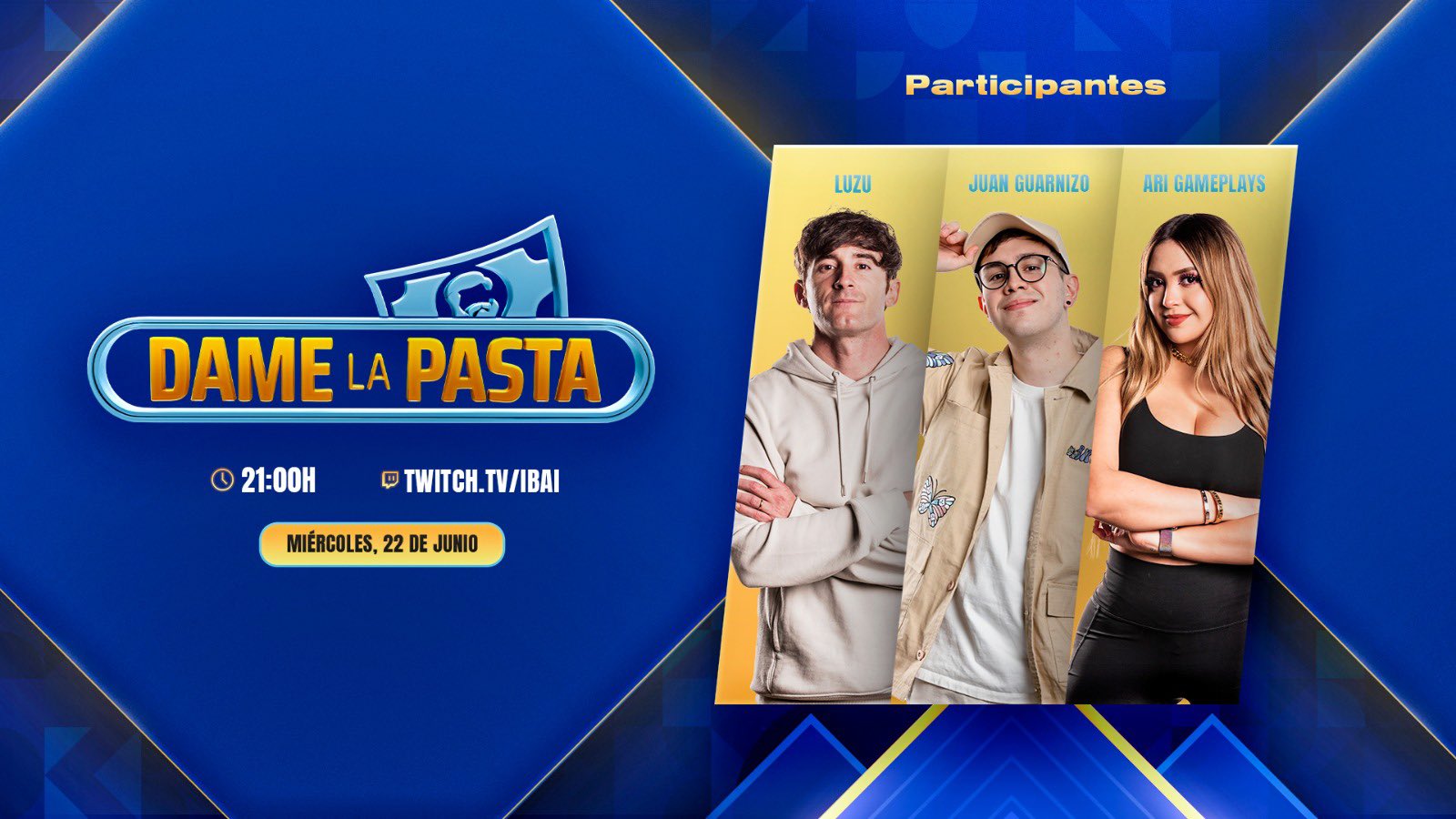 Ibai on Twitter "DAME LA PASTA 3 ESTE MIÉRCOLES A LAS 2100. https