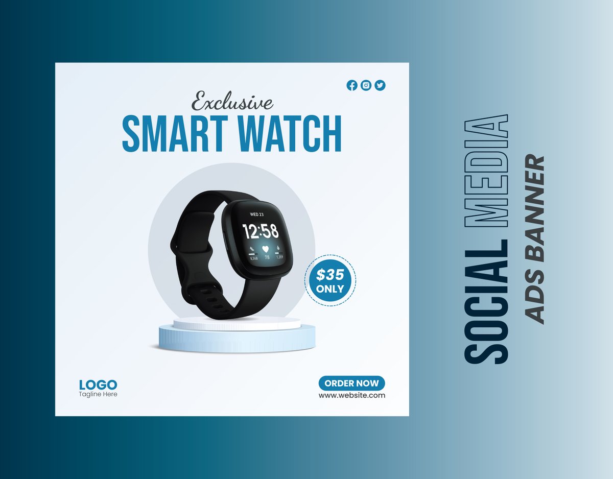 mojumderaditow's tweet photo. Smart watch । Social Media Ads Banner 

Full Project View: https://t.co/NWeb31IKXG

#ads #socialmedia #smartwatch #advertising #posterdesign #banner #instagrampostdesign #aditowmojumder https://t.co/nAPbAhIZ0h