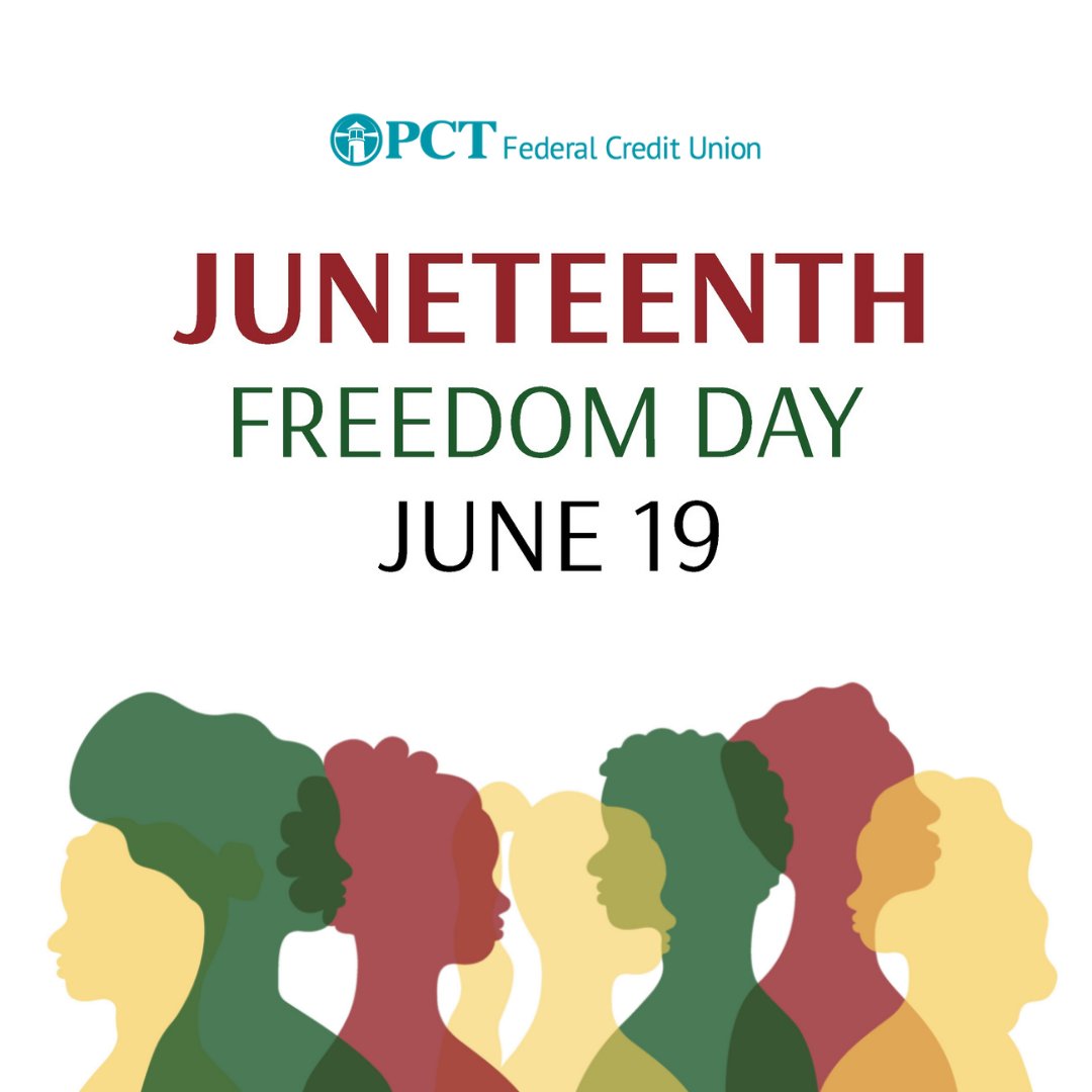 Today, on Juneteenth, we commemorate the day the last slaves in America were freed. We are proud to celebrate African Americans’ countless contributions to our country’s history. #PCTFCU #PCTFederalCreditUnion #WarehamMA #HappyJuneteenth #Juneteenth #Juneteenth2022
