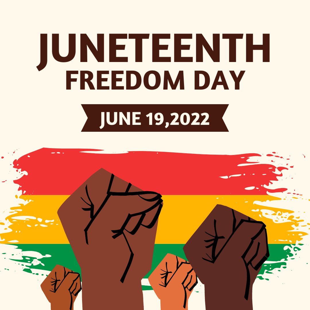 Today is a day to commemorate the end of slavery in the United States. We encourage all our followers to take time to learn and reflect on the importance of Juneteenth and on ways that we can all work toward a more equal and just society.