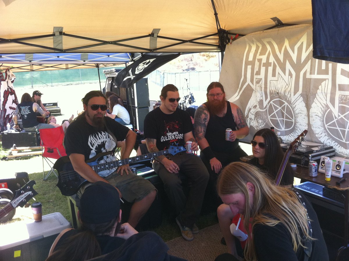 TheOzzFest's tweet photo. Members of @Skeletonwitch, @Goatwhore_NOLA & @DevilDriver grabbing some shade backstage at #OzzFest 2010 / 📸: @WarriorManagemt
#skeletonwitch #goatwhore #devildriver #saviours #tent #tents #tentcamping #shade #metal https://t.co/bk3FL2R71r