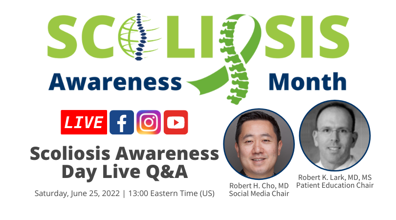 SRS_org's tweet photo. Next week, our members are hosting a live Q&A on Facebook, Instagram, Twitter, YouTube & LinkedIn on June 25 at 13:00 ET. This informational session will focus on patients & professionals & will be hosted by a pediatric specialist.
#ScoliosisAwarenessMonth #SRSSAM #ISAD #SRSLive https://t.co/uhXMF606EW