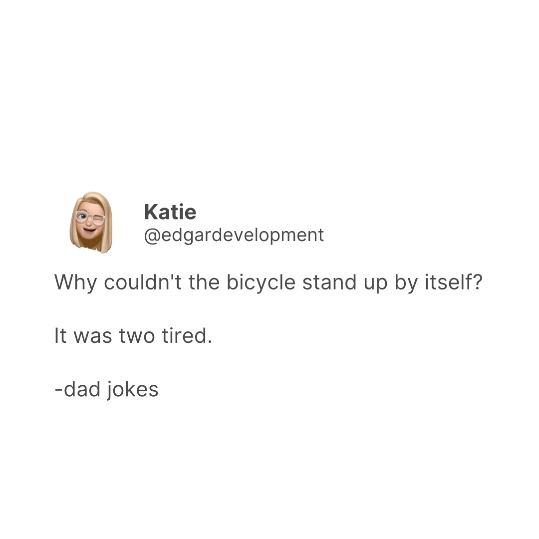 EdgarDevelopmnt's tweet photo. Some of our favourite Dad Jokes at EDGAR…
In honour of all our dads out there keeping it real..thanks for the laughs!
Happy Father's Day ❤️
•
#edgardevelopment #happyfathersday #dadjokes #dailyhivevan #vancouverisawesome #yeg #edmontonliving #madeinyeg #yegblogger #yeglife https://t.co/MujnM5sFnN