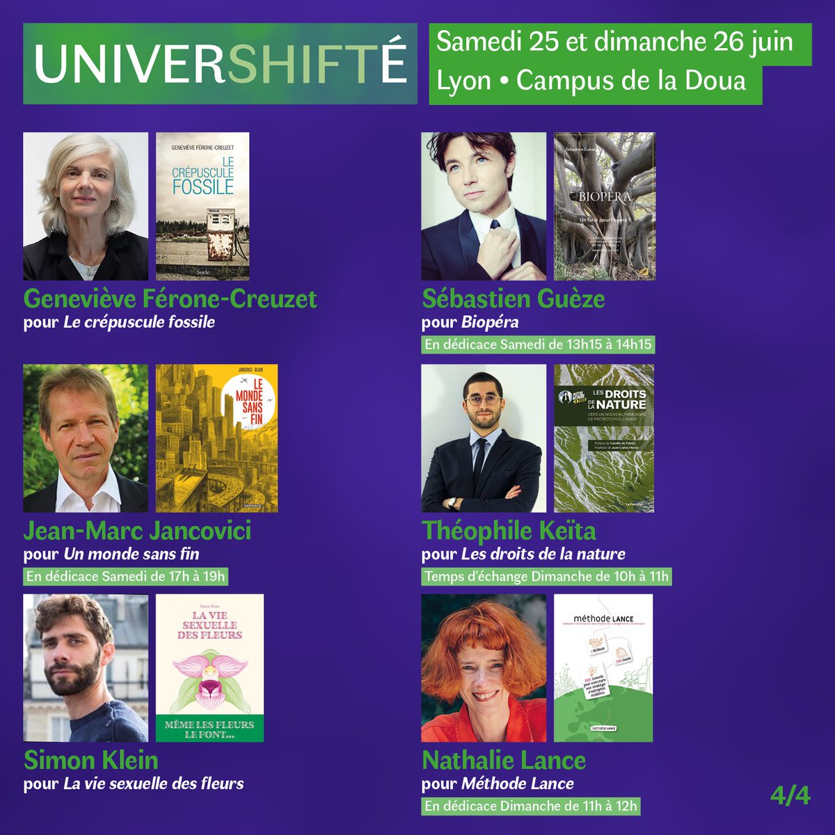 Les_shifters's tweet photo. Univershifté 2022 

🧐 C'est aussi un espace librairie dédié à la décarbonation pour tous les participants. 
 
🎫 Alors rendez-vous le 25 et 26 juin sur le campus de la Doua, à Villeurbanne.

🌲 Il est encore temps de prendre vos places : https://t.co/nY7BYZfIJs https://t.co/foZ4UhUsSE