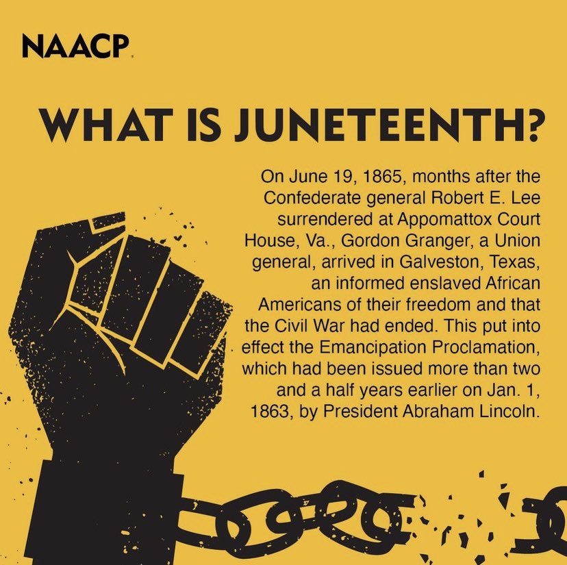SofiaRosinsky's tweet photo. Reposting from @NAACP on instagram:
#juneteenth https://t.co/fLi9moDX4Z