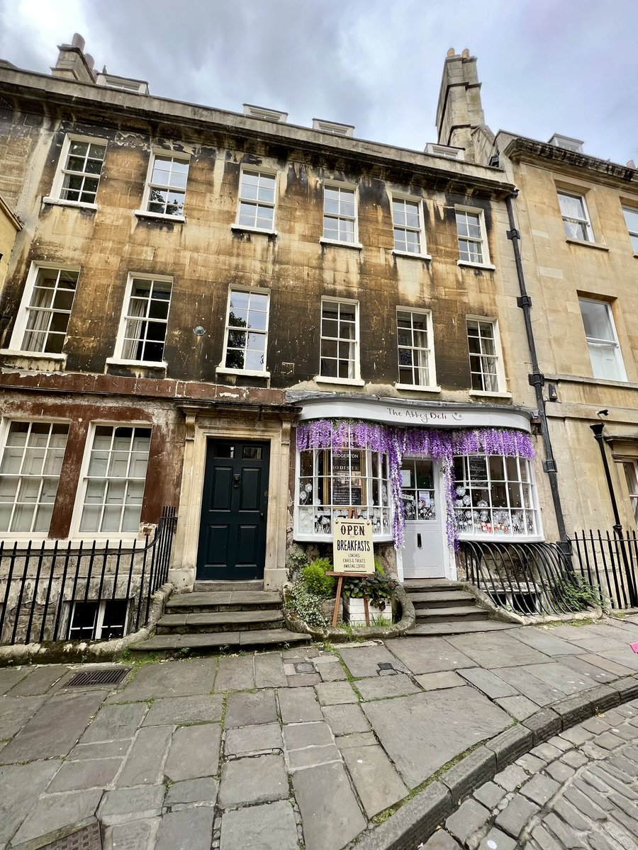 NicoleBdorf's tweet photo. Loved shipping and browsing at the cute Abbey Deli aka #Bridgerton #Modiste shop 🫖 #Bath #Saphne https://t.co/YOGKHTXdq0