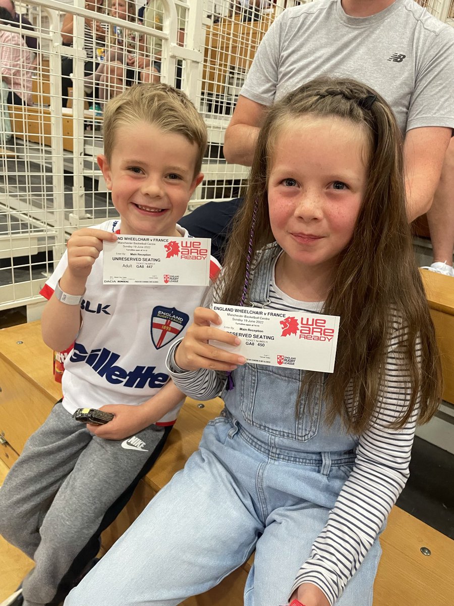 RachelJuniper's tweet image. Eve and Joshua have really enjoyed this afternoon watching the final @WheelchairRL game. @OSJ_Y3A @OSJ_Sports @OSJ_RecS fab win for England too!