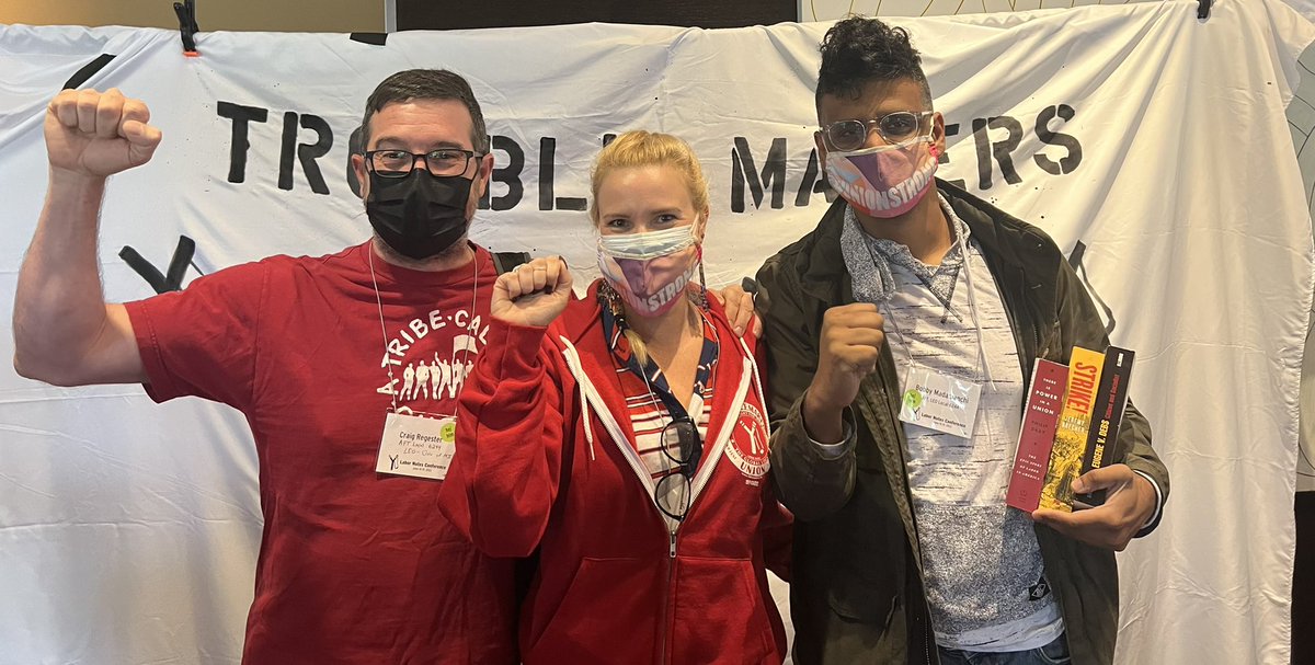 LEOUnionUmich's tweet image. Closing out the #LaborNotes2022 conference with these LEO #TroubleMakers ✊ Can’t wait to share what we learned and build worker power with y’all!