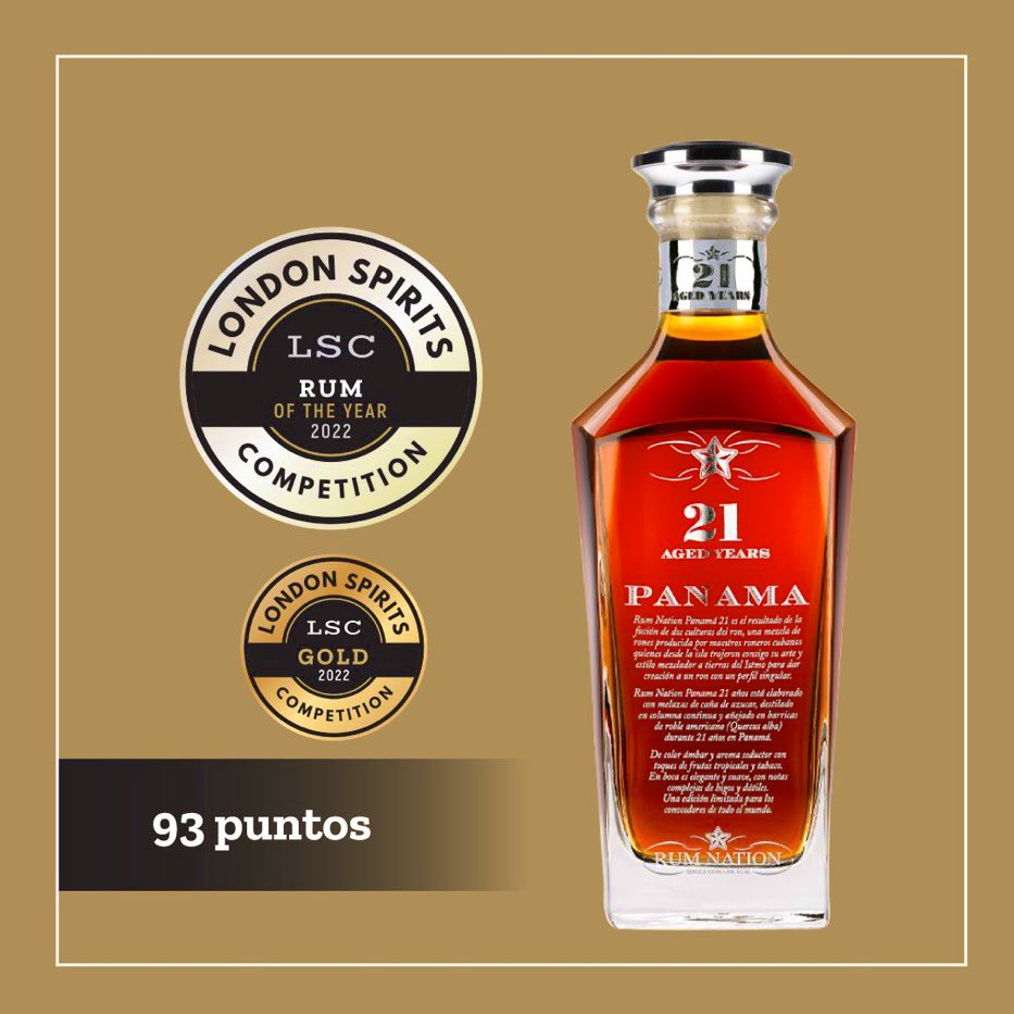 OvationPanama's tweet photo. The RUM OF THE YEAR medal was won by #RumNation Panama 21 Aged Years, in addition to the GOLD medal with 93 points last April.
Congratulations! #Panama #VisitPanama
#londonspiritscompetitions #londoncompetitions #rum #ron #london #rumoftheyear https://t.co/FblO6YtXfD