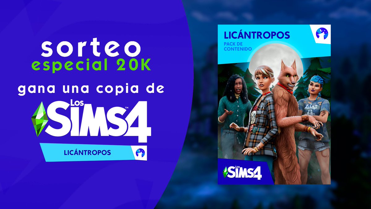 InfoSimmer's tweet photo. SORTEO ESPECIAL 20K 🚨🐺

Gana una copia de Los Sims 4 Licántropos Pack de Contenido 

requisitos 

- Síguenos (@CentralSimmer) y sigue a @LosSimsES @EA_Espana 

- RT y like al tuit 

Finaliza en 48 horas, es internacional y exclusivo para PC/Mac https://t.co/Nu5qngjUqi
