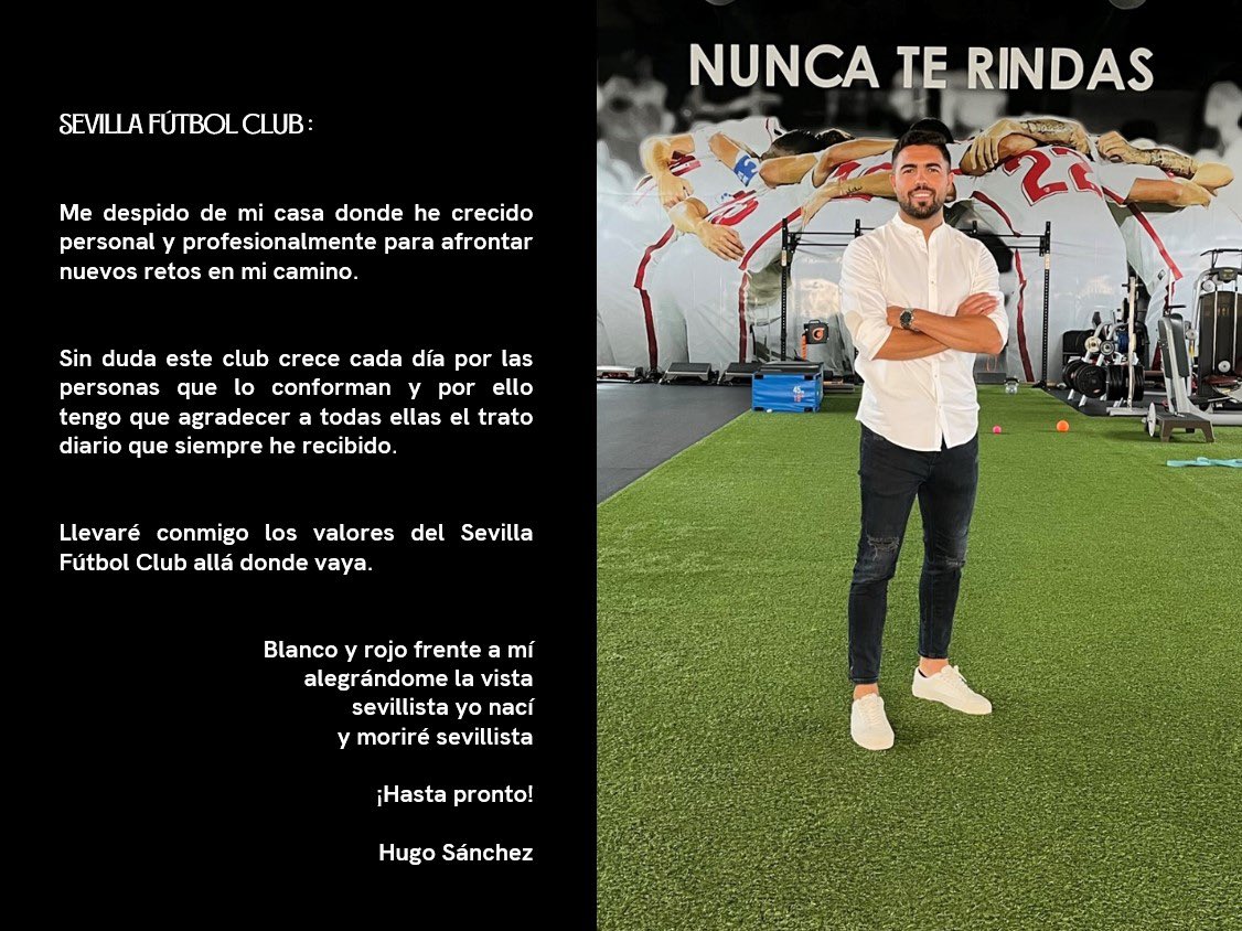 Hugo_Schez's tweet photo. Hasta pronto @SevillaFC ⚪️🔴 https://t.co/Nfc22wZToK