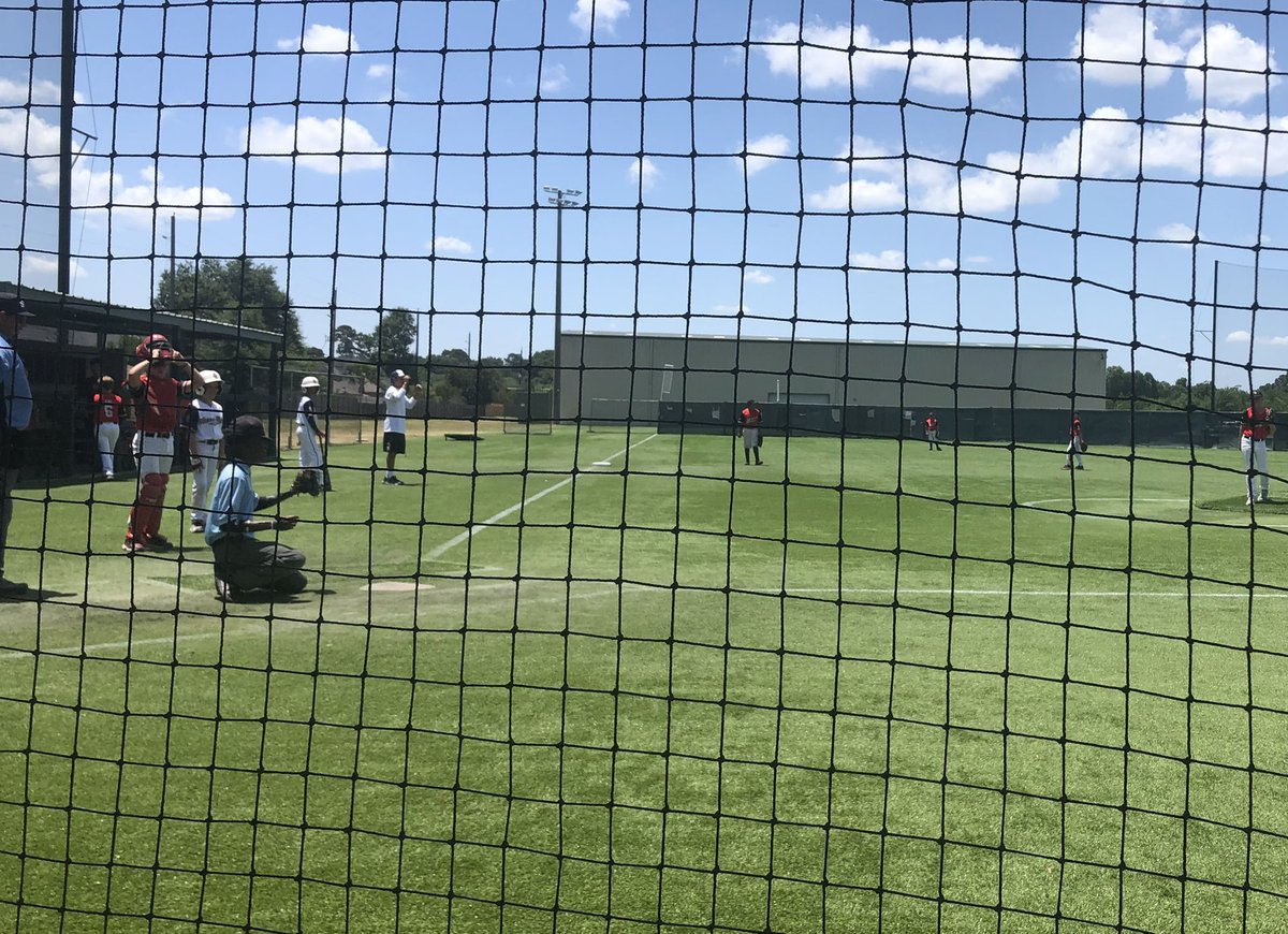 TingleJK's tweet photo. Things you love to see. The umpire at an 11U baseball game warming up a new pitcher so the catcher can get a water break on this 100 day. Humanizing the experience for the players and fans is massive. #Referee #Umpire #YouthSports https://t.co/1gZ82ugPOI