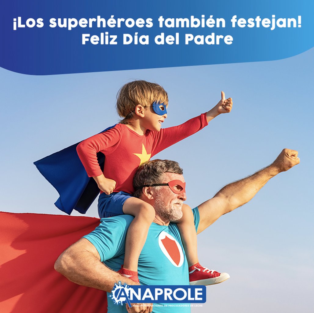 AnaprolePanama's tweet photo. Un padre lo es todo, amigo, consejero, maestro y un gran superhéroe que protege y brinda seguridad. Que me ayuda cuando más necesito y da fuerza para vencer las metas difíciles. 

Gracias papá por tu amor infinito. ¡Feliz Día!

#Anaprole #FelizDiaDelPadre #19deJunio #Padre https://t.co/uRjgwPynmv