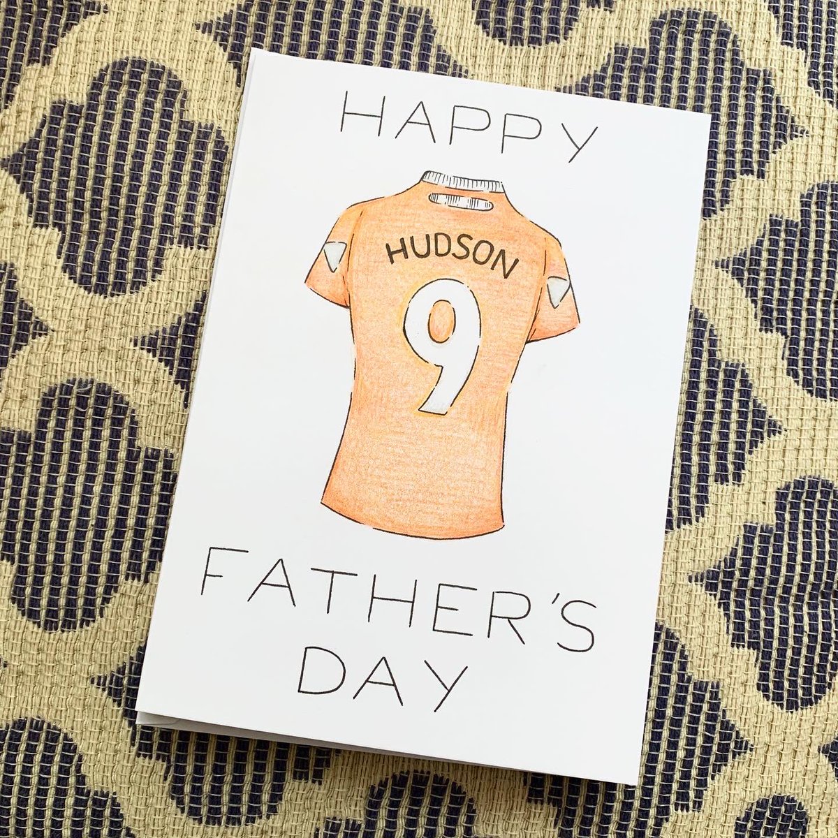 • Greetings Card Commission •

Football fan Father's Day card ⚽️ Hudson's home shirt for Luton Town FC and shirt number that matches their lucky number - what more could you ask for?! 

#lutontown #lutonfc #carddesign