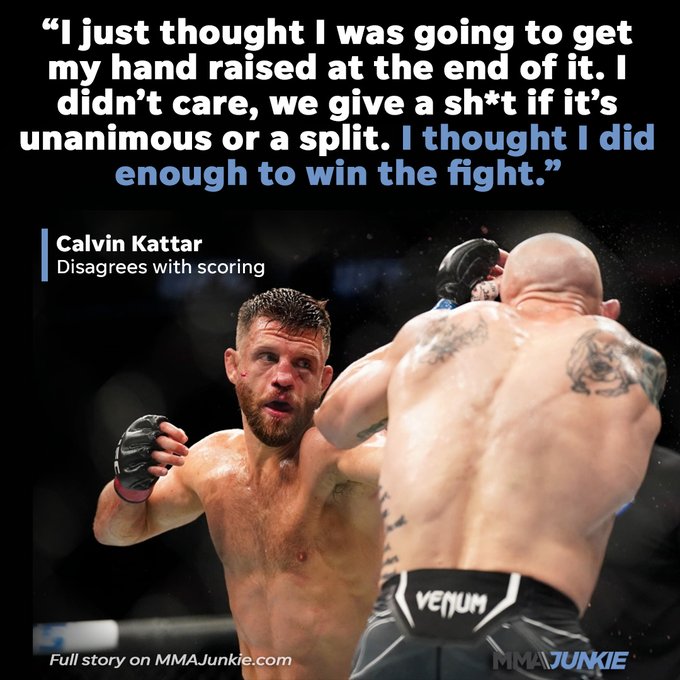 Calvin Kattar thought he did enough to get the W.

#UFCAustin | More: 