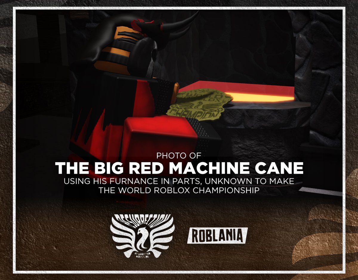 RESURRECTION Wrestling // DEBUTING July 8th, 2022

We snuck into Parts, Unknown, where we were able to take a photo of "the big red machine" Cane welding the World Roblox Championship!

#ResurrectionRW