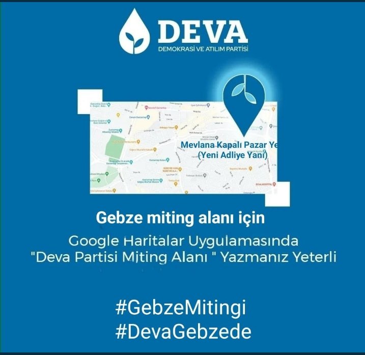 talasadeva's tweet photo. Yolumuz, adresimiz #deva #DevaMitingi #DevaGebzede 💧🌱 @alibabacan @devapartisi @avidrissahin @elifesendeva @dogasanlioglu @talasadeva @MURATKURNAZ38 https://t.co/iFvk2xKNzR