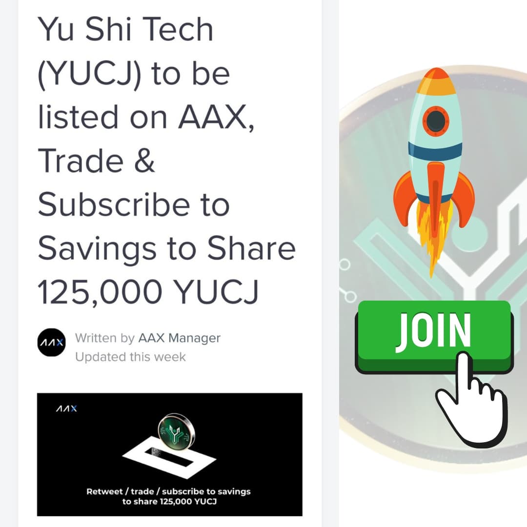 YUCJOFFICIAL's tweet photo. We are having a trading volume giveaway on @aaxexchange! Join now and follow THESE STEPS to get $YUCJ! 

JOIN NOW! 

For more info, please visit https://t.co/hV9V4biNdz

#cryptocurrency #aaxexchange #blockchain #yucoin https://t.co/6CeoZoEHmE