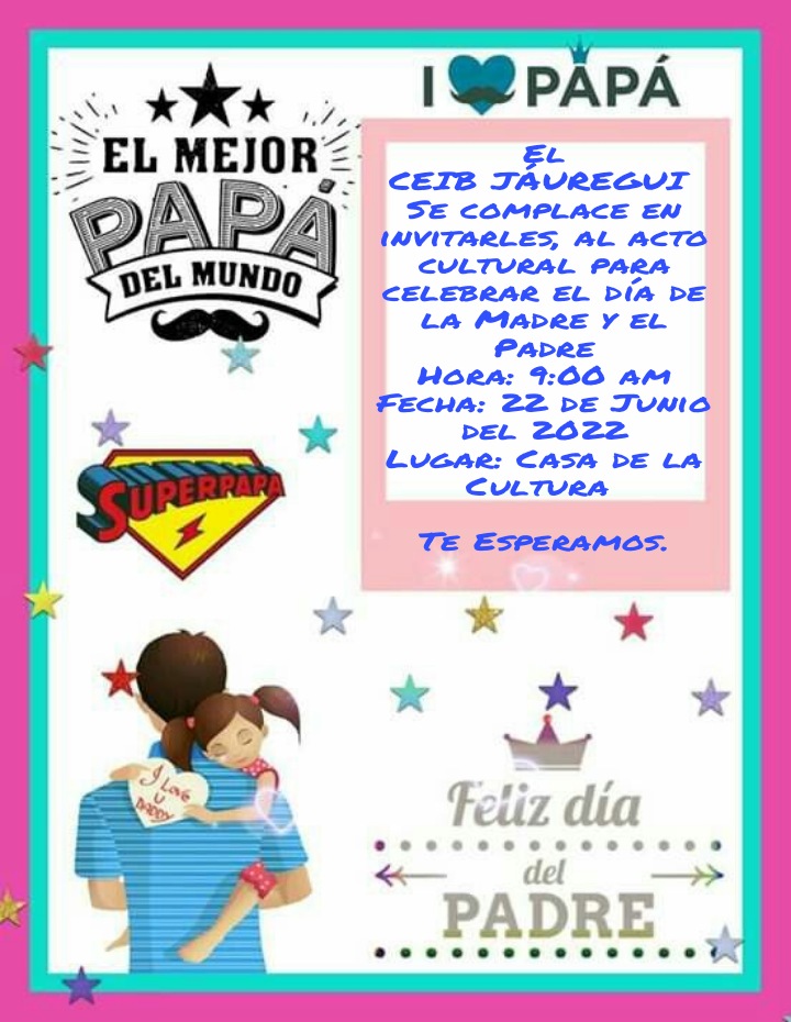 @ceibjauregui2020 ✨Te Invita al  Acto Cultural para celebrar el día de la Madre y el Padre. Hora⏲️ 9.00Am, 📅Fecha:#22deJunio, Lugar: Casa de la Cultura. Te Esperamos
#Jáuregui
#TÁCHIRA
#19deJunio
.@MPPEDUCACION
.@ZonaEducTachira
.@CINICIALTACHIRA
.<a href="/Berzabethg1/">Berzabethgandicaoficial</a>
.<a href="/CRAPEPLAGRITA/">CAPEP LA GRITA</a>