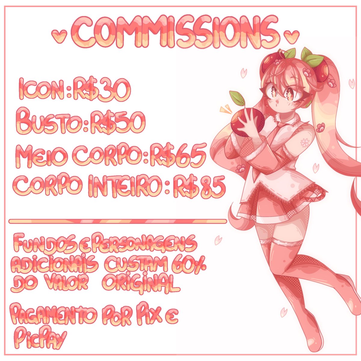 marshmelitta's tweet photo. Commissions 💕
Qualquer dúvida é só me perguntar! https://t.co/c9twycvGTF