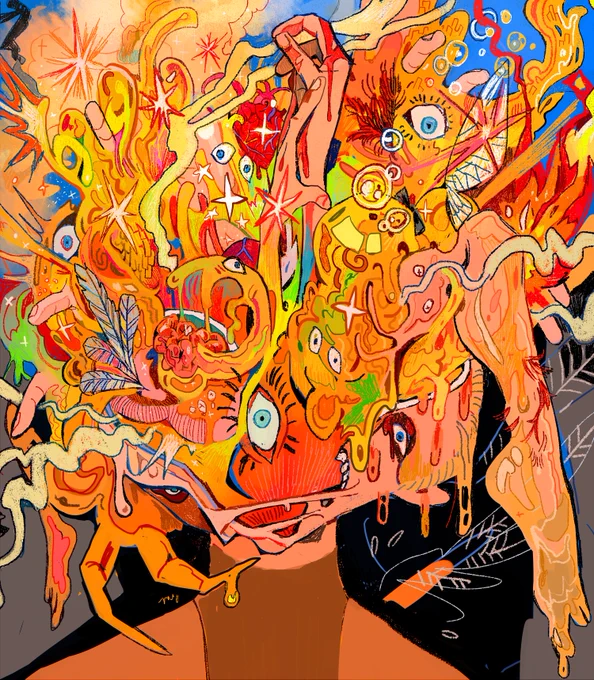 abstract gore body horror blood cw .
chimera / it's all me 